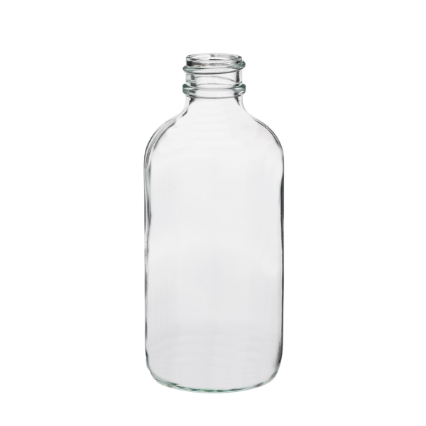 120ml (4 oz) Flint Boston Round Glass Bottle ,22-400 Neck (128 pcs)