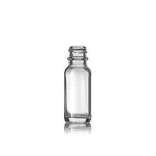 15ml flint Boston Round glass bottle with 18mm neck