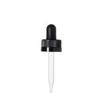 Black PP dropper with 64mm pipette for 15ml bottles, non-CRC