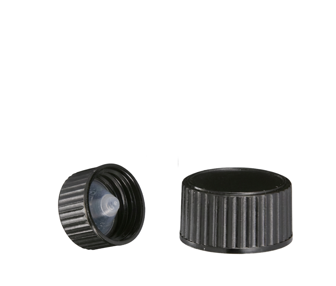 18-400 Black PP Ribbed Screw Cap with Polycone Liner (10,000 pcs)