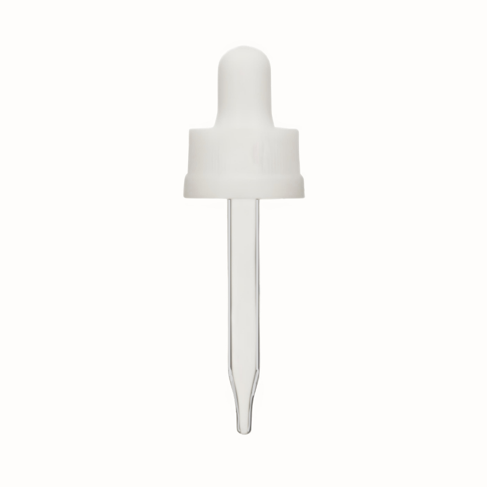 18-400 White PP CRC Dropper, 64mm Glass Pipette (1000 pcs)