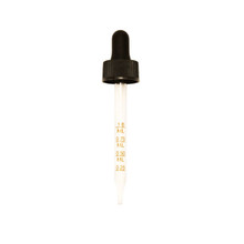 20-400 black PP non-CRC dropper with 76mm graduated glass pipette