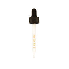 20-400 black PP non-CRC dropper with 76mm graduated glass pipette