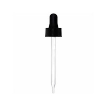 20-400 black PP non-CRC dropper with 91mm graduated glass pipette