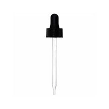 20-400 black PP non-CRC dropper with 91mm graduated glass pipette