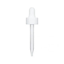 White PP dropper with 76mm pipette for 1 oz bottles, non-CRC