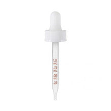 White dropper with 76mm graduated pipette for 1 oz bottles