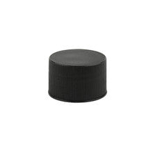 24-410 black PP ribbed screw cap with PS liner