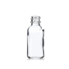 30ml flint Boston Round glass bottle with 20mm neck