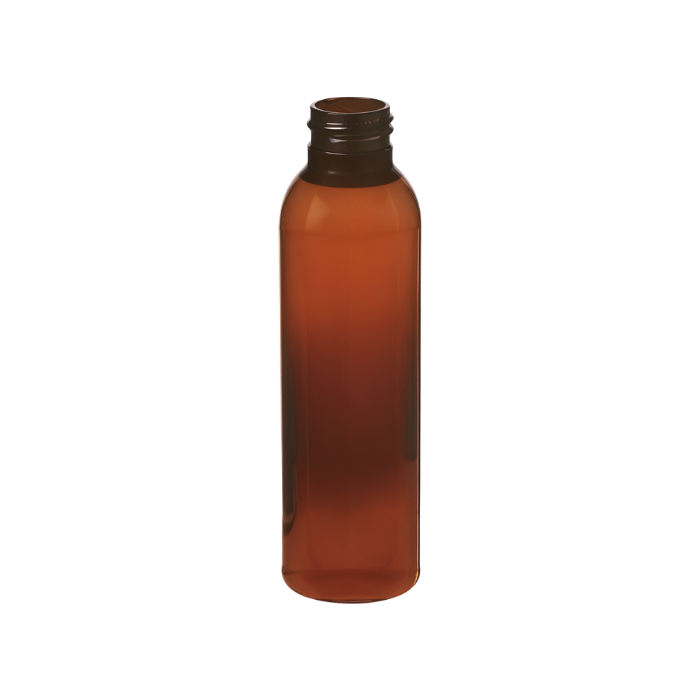 4 oz. Amber PET Plastic Bullet Bottle 24mm 24-410 Neck
