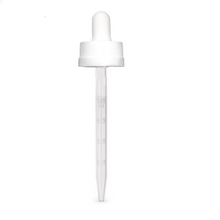 White PP dropper with 89mm graduated pipette for 2 oz bottles